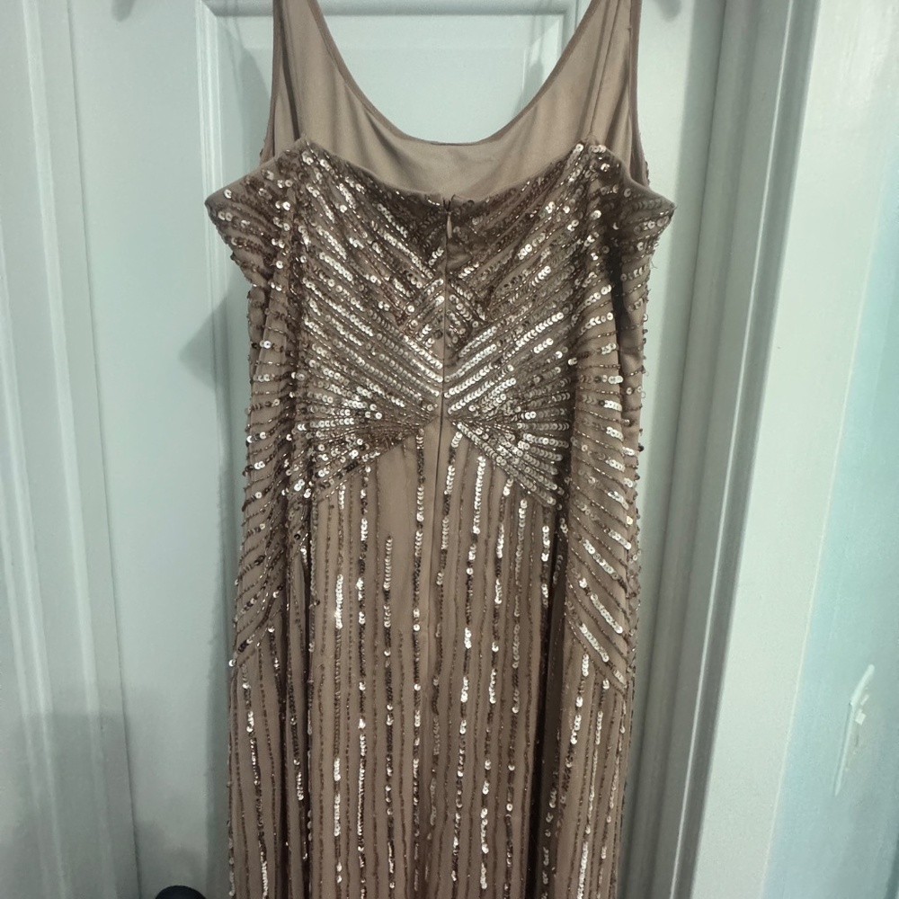 Adrianna Papell Size 14 Rose/blush sequins - Picture 5 of 10